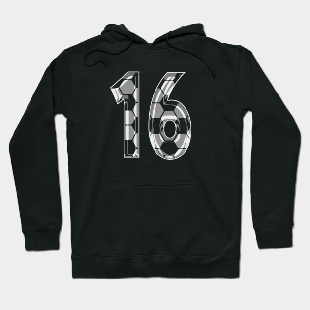 Soccer Number 16 Soccer Jersey #16 Soccer Mom Player Fan Hoodie by TeeCreations